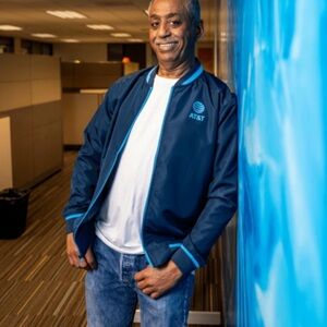 NWT AT&T Team Colors Anthony Bomber Jacket Navy Xl